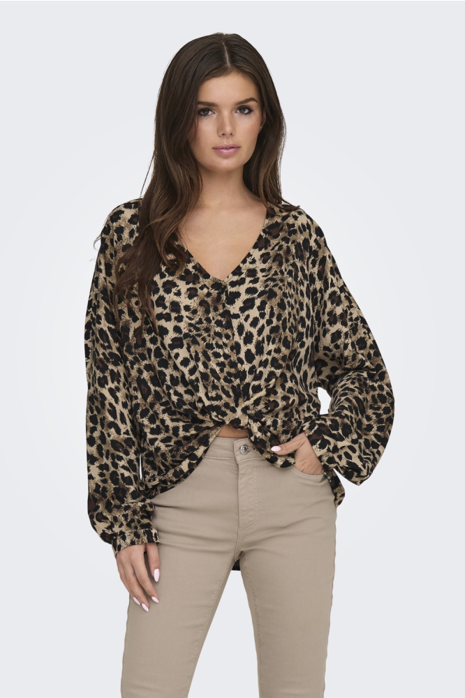 ONLMASC THALIA LIFE LS SHO KNOT TOP 15342840 LIGHT TAUPE